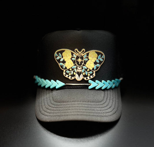 Turquoise Butterfly Trucker hat